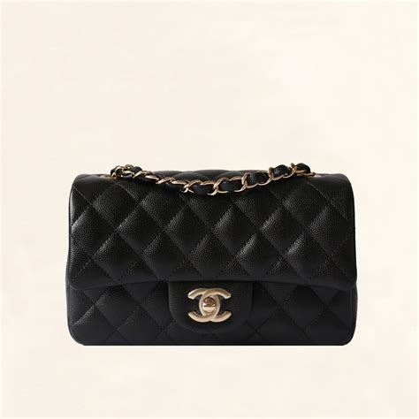 chanel caviar leather new mini rectangle classic flap bag|Flap Bags .